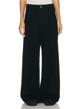 The Row Chan Black Corduroy Wide Leg Pants